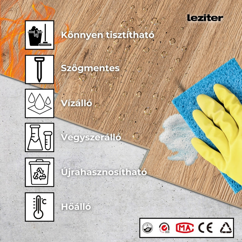 Leziter Kalahari tölgy Vinyl SPC fózolt padló