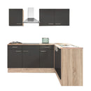 Yorki 220 sarok konyhabútor sonoma tölgy korpusz,selyemfényű antracit fronttal