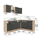 Yorki 220 sarok konyhabútor sonoma tölgy korpusz,selyemfényű antracit fronttal