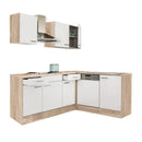 Yorki 220 sarok konyhabútor sonoma tölgy korpusz,selyemfényű fehér fronttal
