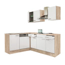 Yorki 220 sarok konyhabútor sonoma tölgy korpusz,selyemfényű fehér fronttal