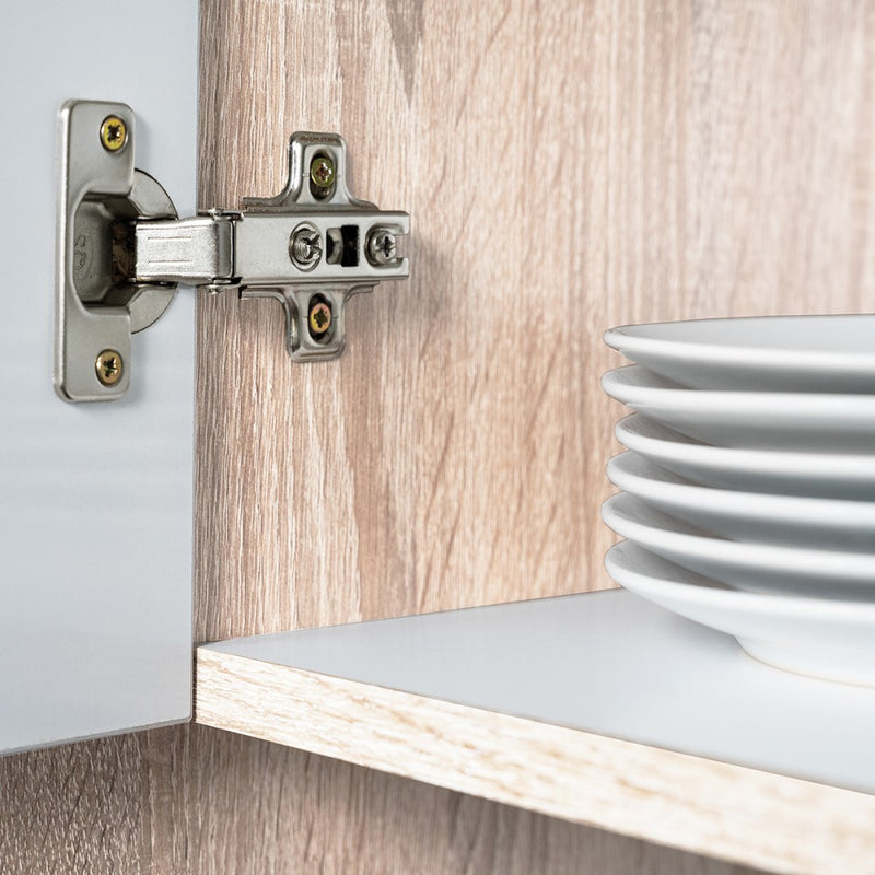 Yorki 220 sarok konyhabútor sonoma tölgy korpusz,selyemfényű fehér fronttal