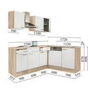 Yorki 220 sarok konyhabútor sonoma tölgy korpusz,selyemfényű fehér fronttal