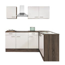 Yorki 220 sarok konyhabútor yorki tölgy korpusz,selyemfényű fehér fronttal