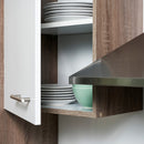 Yorki 220 sarok konyhabútor yorki tölgy korpusz,selyemfényű fehér fronttal