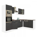 Yorki 280 konyhabútor fehér korpusszal, selyemfényű antracit fronttal