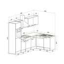 Yorki 280 sarok konyhabútor sonoma tölgy korpusz,selyemfényű antracit fronttal alulagyasztós hűtős szekrénnyel