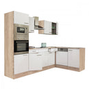 Yorki 280 konyhabútor sonoma tölgy korpusszal, selyemfényű fehér fronttal