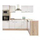 Yorki 280 konyhabútor sonoma tölgy korpusszal, selyemfényű fehér fronttal