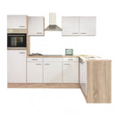 Yorki 280 konyhabútor sonoma tölgy korpusszal, selyemfényű fehér fronttal