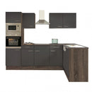 Yorki 280 sarok konyhabútor yorki tölgy korpusz, selyemfényű antracit fronttal