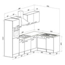 Yorki 280 sarok konyhabútor yorki tölgy korpusz, selyemfényű antracit fronttal