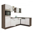 Yorki 280 sarok konyhabútor yorki tölgy korpusz, selyemfényű fehér fronttal