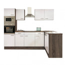 Yorki 280 sarok konyhabútor yorki tölgy korpusz, selyemfényű fehér fronttal