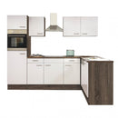 Yorki 280 sarok konyhabútor yorki tölgy korpusz, selyemfényű fehér fronttal