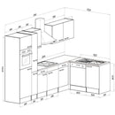 Yorki 310 sarok konyhabútor fehér korpusz,selyemfényű antracit fronttal