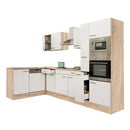 Yorki 310 sarok konyhabútor sonoma tölgy korpusz,selyemfényű fehér fronttal