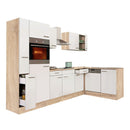 Yorki 310 sarok konyhabútor sonoma tölgy korpusz,selyemfényű fehér fronttal