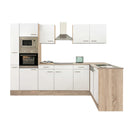 Yorki 310 sarok konyhabútor sonoma tölgy korpusz,selyemfényű fehér fronttal