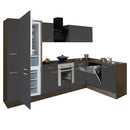 Yorki 310 sarok konyhabútor yorki tölgy korpusz,selyemfényű antracit front alsó sütős elemmel alulagyasztós hűtős szekrénnyel