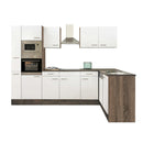 Yorki 310 sarok konyhabútor yorki tölgy korpusz,selyemfényű fehér fronttal