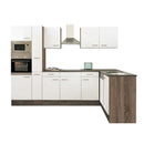 Yorki 310 sarok konyhabútor yorki tölgy korpusz,selyemfényű fehér fronttal