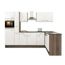 Yorki 310 sarok konyhabútor yorki tölgy korpusz,selyemfényű fehér fronttal