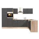 Yorki 340 sarok konyhabútor sonoma tölgy korpusz,selyemfényű antracit fronttal