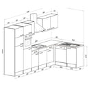 Yorki 340 sarok konyhabútor sonoma tölgy korpusz,selyemfényű fehér fronttal