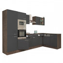 Yorki 340 sarok konyhabútor yorki tölgy korpusz,selyemfényű antracit fronttal polcos szekrénnyel