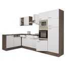 Yorki 340 sarok konyhabútor yorki tölgy korpusz,selyemfényű fehér fronttal