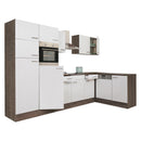 Yorki 340 sarok konyhabútor yorki tölgy korpusz,selyemfényű fehér fronttal