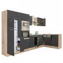 Yorki 370 sarok konyhabútor sonoma tölgy korpusz,selyemfényű antracit fronttal