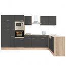 Yorki 370 sarok konyhabútor sonoma tölgy korpusz,selyemfényű antracit fronttal