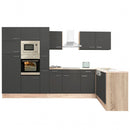 Yorki 370 sarok konyhabútor sonoma tölgy korpusz,selyemfényű antracit fronttal