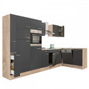 Yorki 370 sarok konyhabútor sonoma tölgy korpusz,selyemfényű antracit fronttal