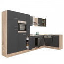 Yorki 370 sarok konyhabútor sonoma tölgy korpusz,selyemfényű antracit fronttal