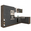 Yorki 370 sarok konyhabútor yorki tölgy korpusz,selyemfényű antracit fronttal