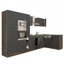 Yorki 370 sarok konyhabútor yorki tölgy korpusz,selyemfényű antracit fronttal