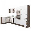 Yorki 370 sarok konyhabútor yorki tölgy korpusz,selyemfényű fehér fronttal