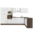 Yorki 370 sarok konyhabútor yorki tölgy korpusz,selyemfényű fehér fronttal