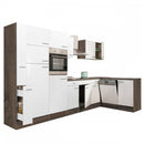 Yorki 370 sarok konyhabútor yorki tölgy korpusz,selyemfényű fehér fronttal