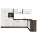 Yorki 370 sarok konyhabútor yorki tölgy korpusz,selyemfényű fehér fronttal