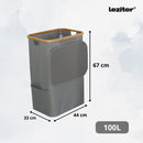 Szennyeskosár 100L szürke 44x33x67 cm