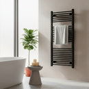 Egyenes törölközőszárító radiátor 1200x600 mm fekete