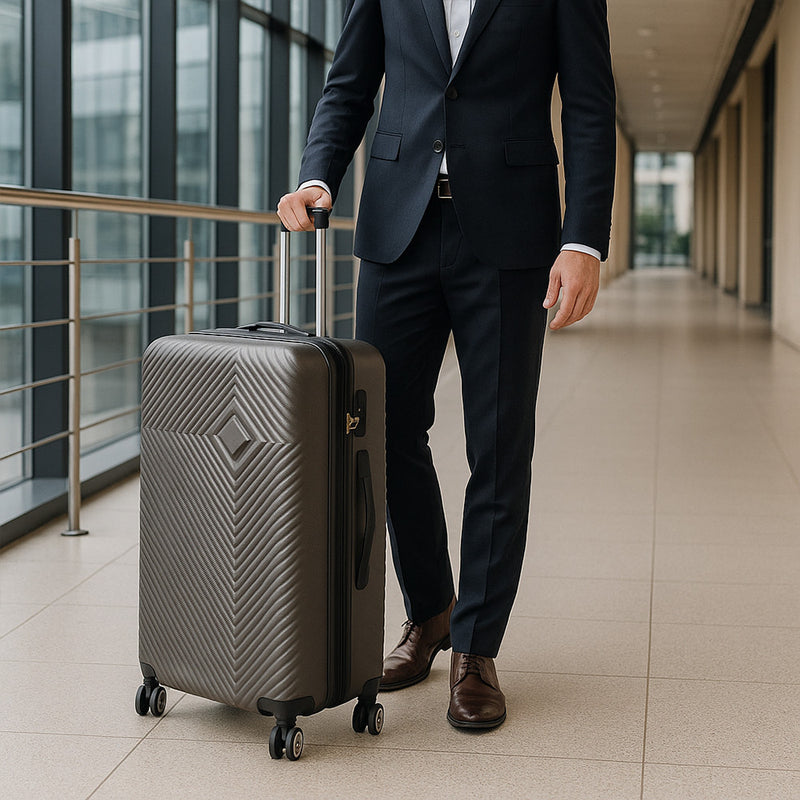 TraveLux Pro XIII gurulós bőrönd szett szürke