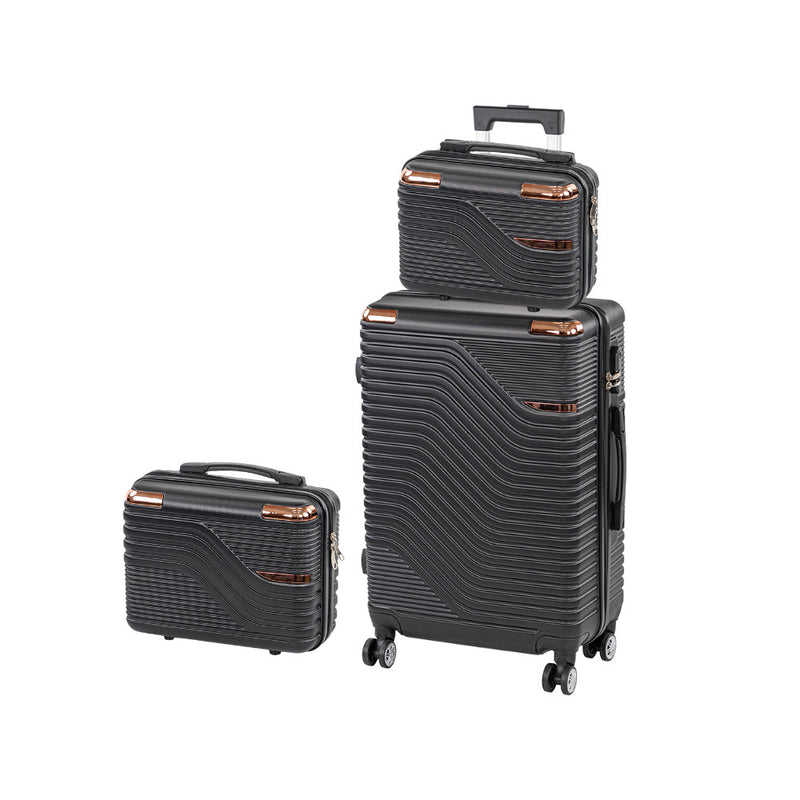 TraveLux Urban XIII gurulós bőrönd szett fekete