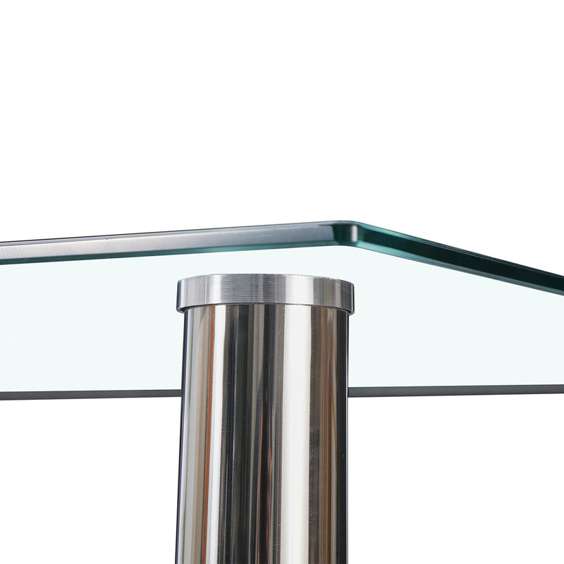 Berna 120 cm szögletes üveg étkezőasztal transparent