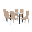 Denton 6+1 étkező garnitúra bézs-szürke