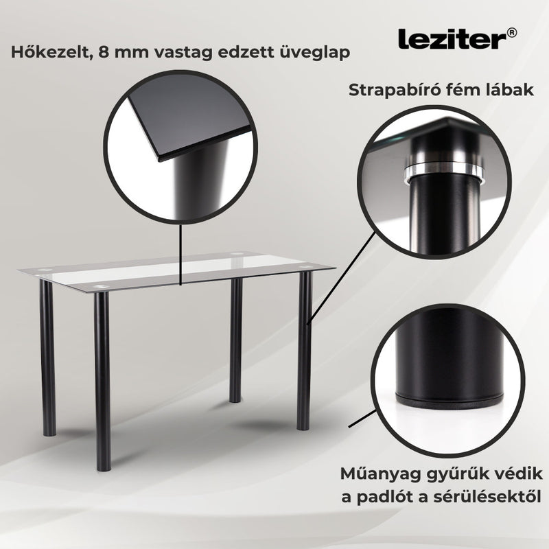 Cadiz 6+1 étkező garnitúra fekete-fekete